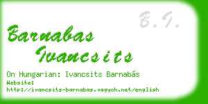 barnabas ivancsits business card